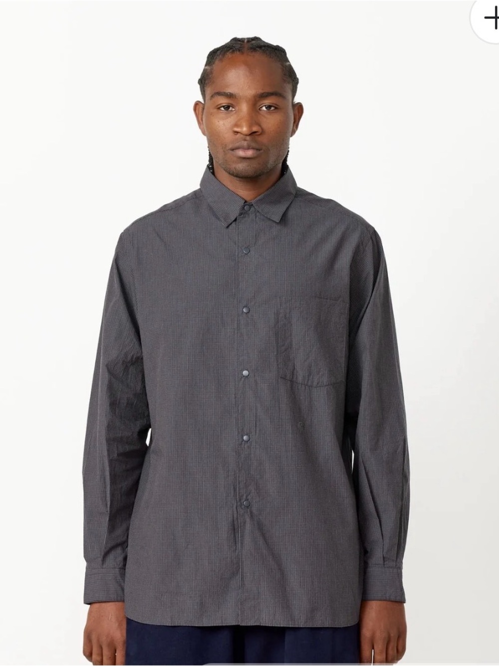 Men's nanamica wind Long-Sleeve Button-Up Shirt in Charcoal small